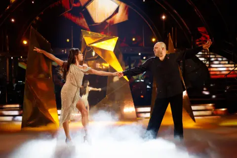 BBC/PA Wynne Evans and Strictly professional Katya Jones dancing. 