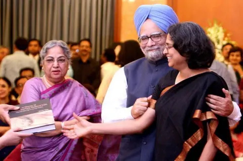 Getty Images Manmohan Singh and family