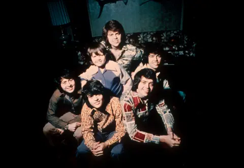 The Osmonds pose backstage at Top Of The Pops